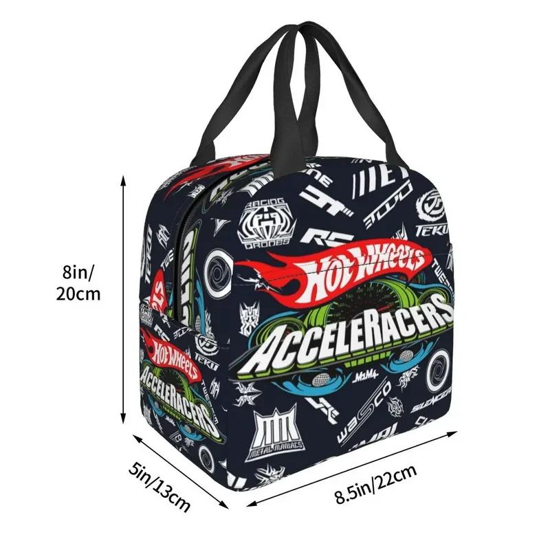 Custom Hot Wheels For Fans Thermal Insulated Lunch Bag Cartoon Sport Car Portable Lunch Container Travel Multifunction Food Box