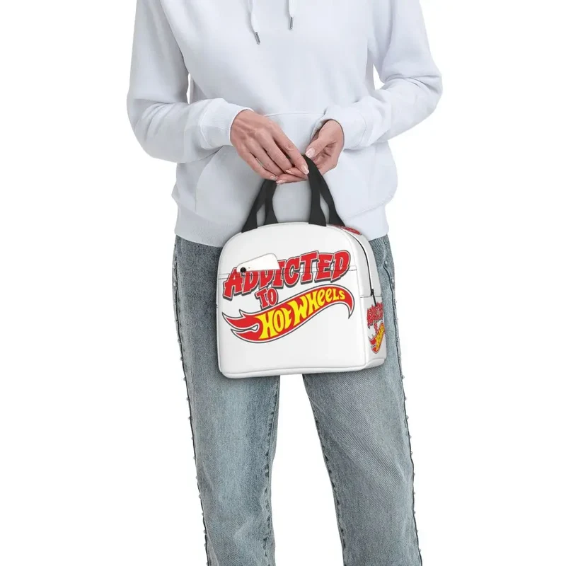 Custom Hot Wheels For Fans Thermal Insulated Lunch Bag Cartoon Sport Car Portable Lunch Container Travel Multifunction Food Box