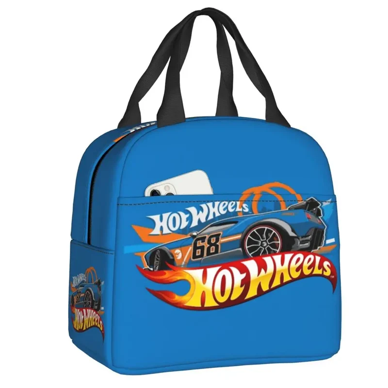 Custom Hot Wheels For Fans Thermal Insulated Lunch Bag Cartoon Sport Car Portable Lunch Container Travel Multifunction Food Box