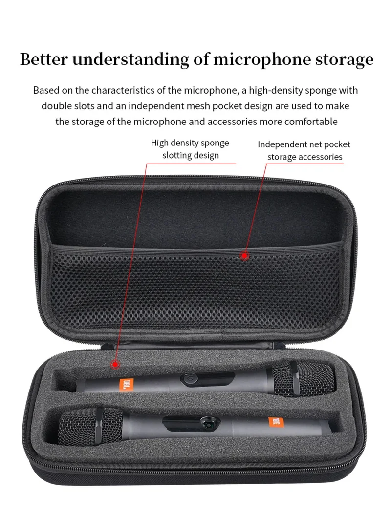 Hard EVA Microphone Storage Bag Transmitter Box Portable Bluetooth K Song Travel Carrying Case