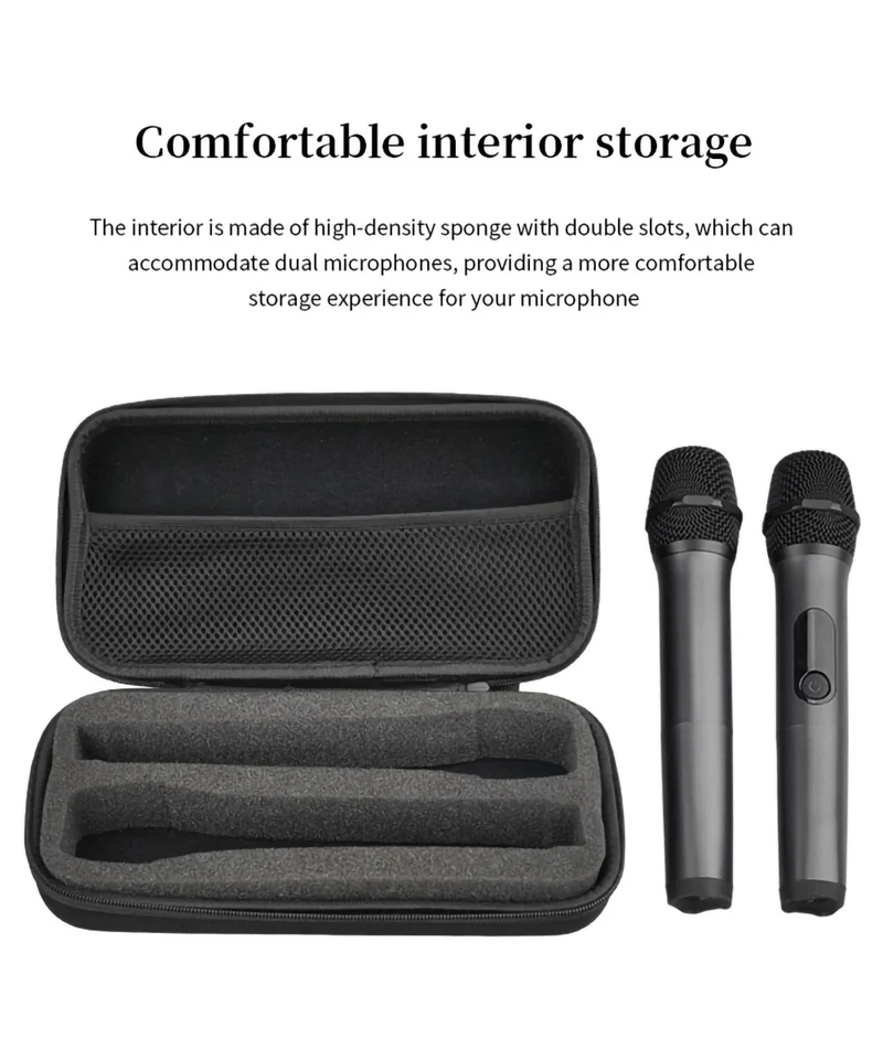 Hard EVA Microphone Storage Bag Transmitter Box Portable Bluetooth K Song Travel Carrying Case