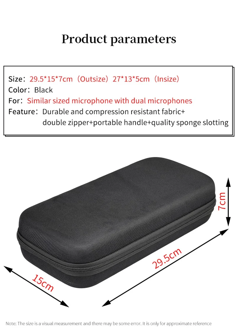 Hard EVA Microphone Storage Bag Transmitter Box Portable Bluetooth K Song Travel Carrying Case