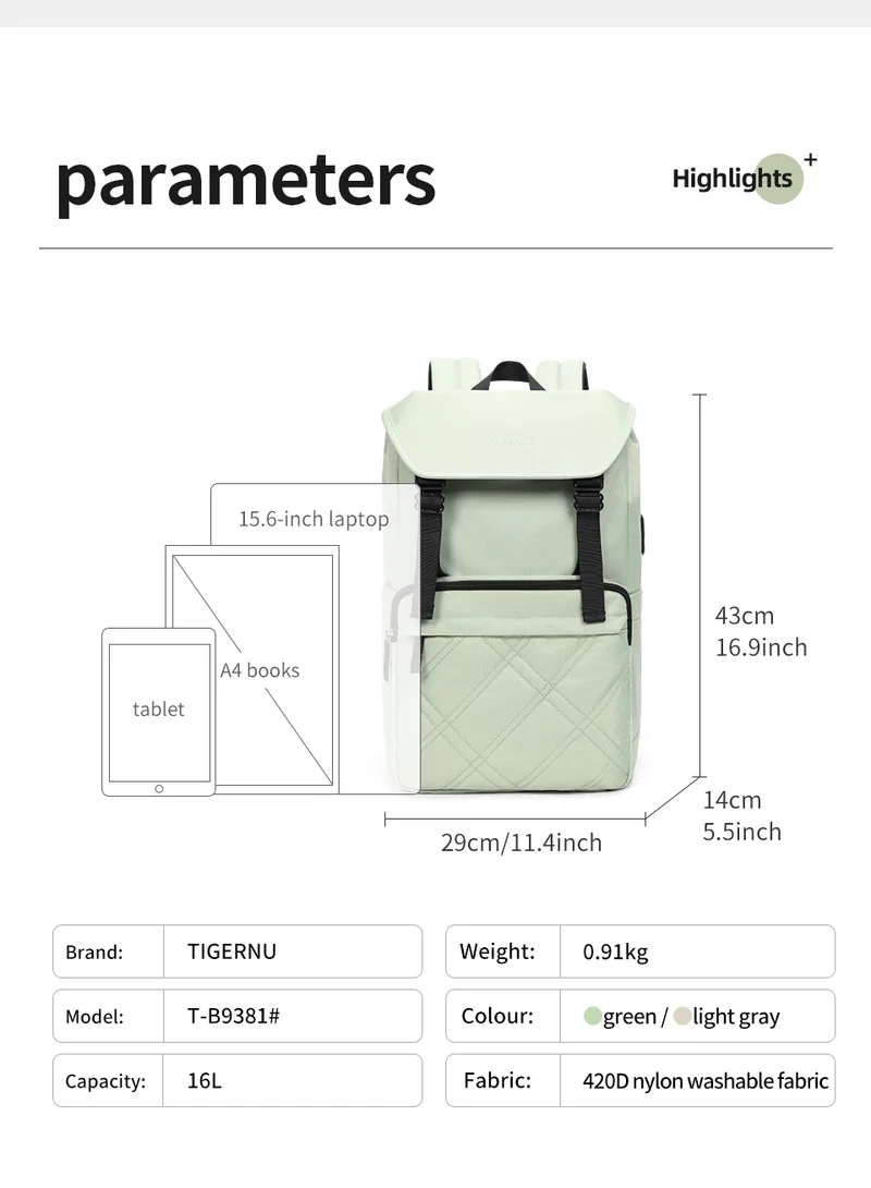 Tigernu Backpack For Women Backpack Bags For School 15.6inch Laptop Backpack Female Bag Travel Backpack For Girls Bags Knapsack