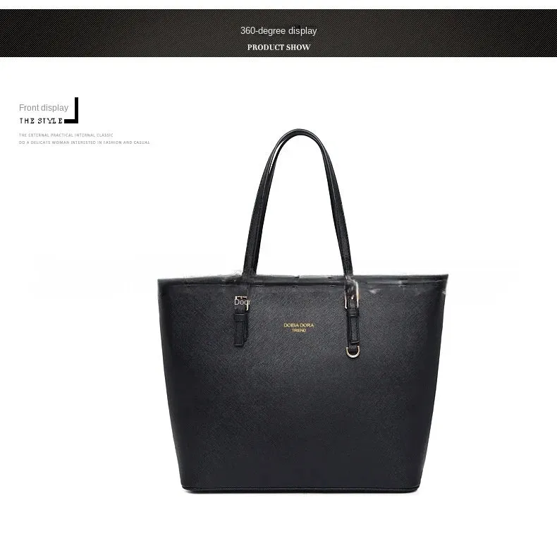 Women Large Capacity Bucket Tote Bag Shoulder Handbag Mommy Bag Work Travel Casual Purse