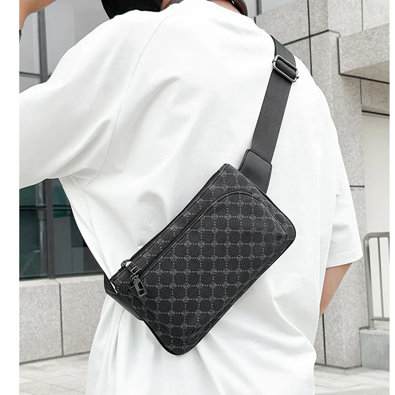 Fashion mini leather men's chest bag crossbody bags sacoches hommes bandolera hombre bolsos para hombre bag for men sling bag