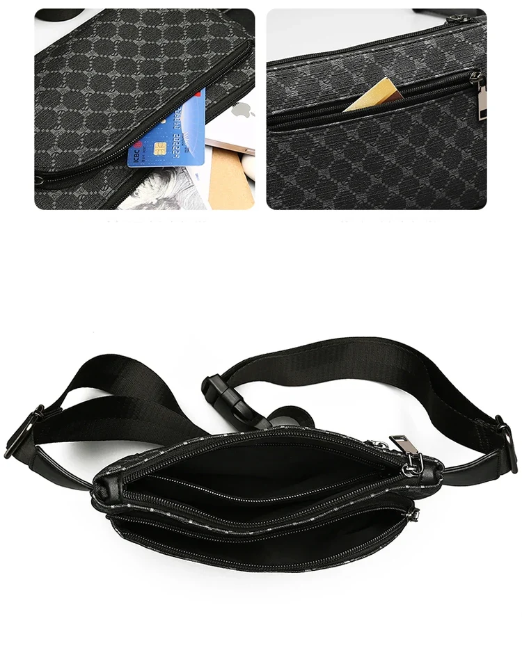 Fashion mini leather men's chest bag crossbody bags sacoches hommes bandolera hombre bolsos para hombre bag for men sling bag