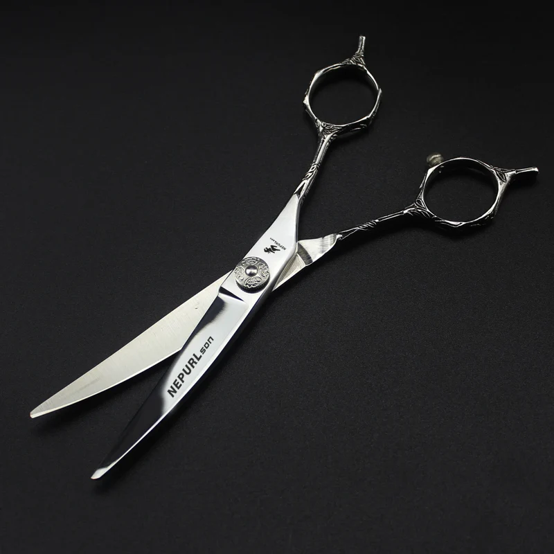 6.0 Inch FZC New Fashion Design Beauty Barber Flat Scissors Tooth 1 Set of 5 Kind of Scissors Single Hairdressing Scissor HS-860
