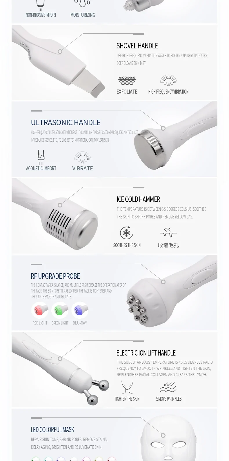 The Latestskin and Eye Multi-function Hydrogen and Oxygen Bubbles,Cleansing and Hydrating Beauty Machine