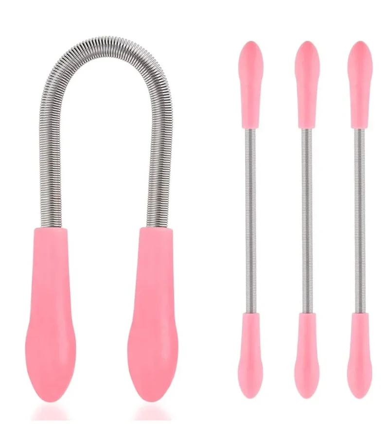 Pain-Free Pink Orange Handheld Beauty Epilator for Women Stainless Steel Spring Threading Tool for Facial Hair Removal for Face