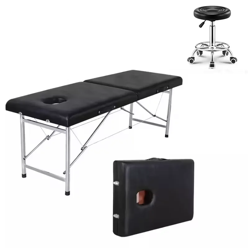 High Quality Portable Collapsible Spa Moxibustion Bed Massage Table Modern Design for Beauty & Tattoo Hot Sale Metal Material