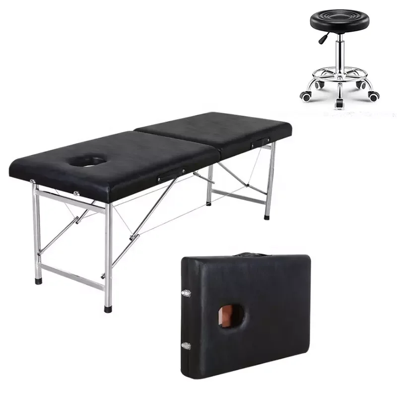 High Quality Portable Collapsible Spa Moxibustion Bed Massage Table Modern Design for Beauty & Tattoo Hot Sale Metal Material