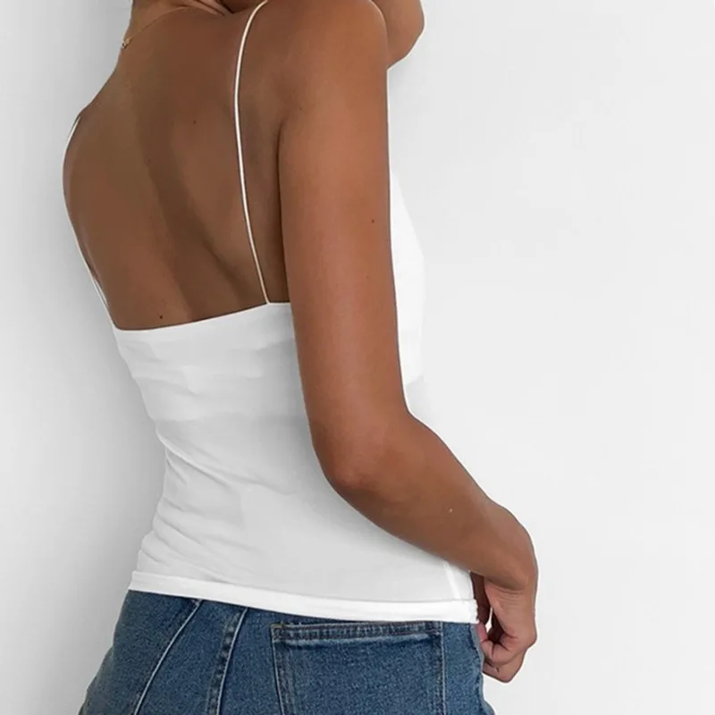 Summer Sexy Women Thin Wild Solid Camis Vest Tank Tops Female Strap Basic Tops Slim Sleeveless Camisole