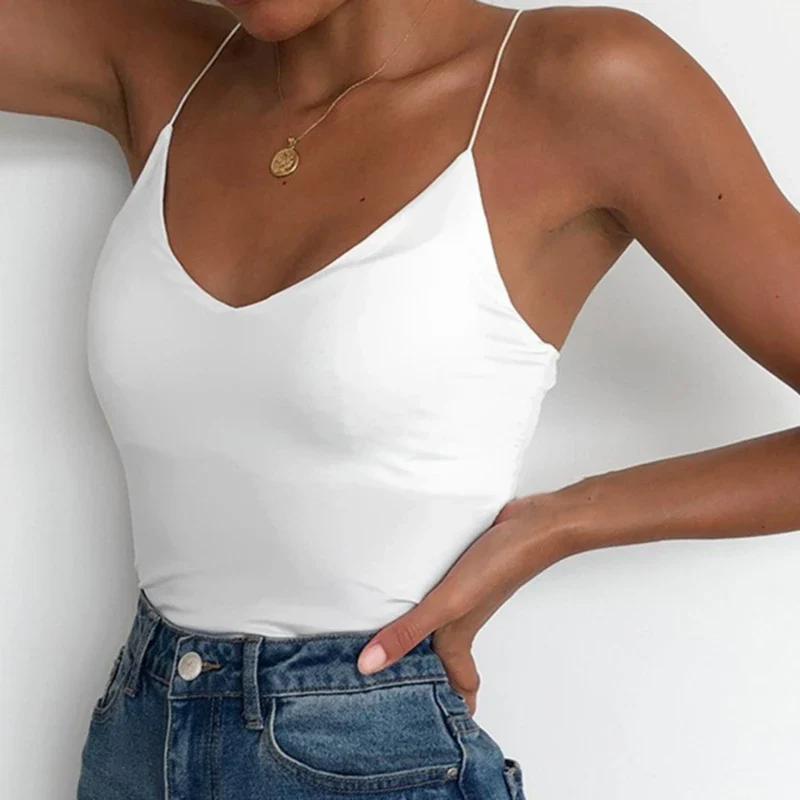Summer Sexy Women Thin Wild Solid Camis Vest Tank Tops Female Strap Basic Tops Slim Sleeveless Camisole