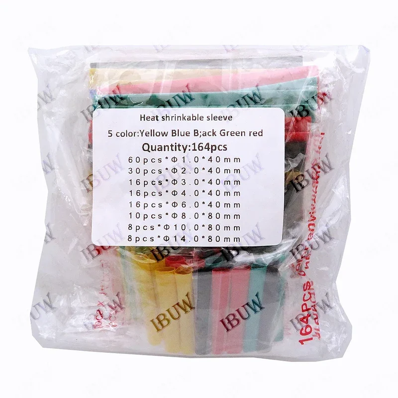 328PCS 164-560pcs Heat Shrink Tube Tubing Insulation Shrinkable Tube Assortment Electronic Polyolefin Wire Cable Sleeve Kit