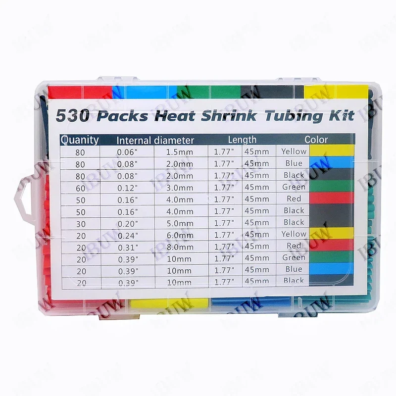 328PCS 164-560pcs Heat Shrink Tube Tubing Insulation Shrinkable Tube Assortment Electronic Polyolefin Wire Cable Sleeve Kit