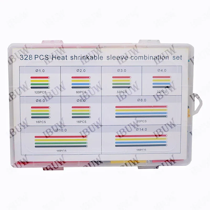 328PCS 164-560pcs Heat Shrink Tube Tubing Insulation Shrinkable Tube Assortment Electronic Polyolefin Wire Cable Sleeve Kit