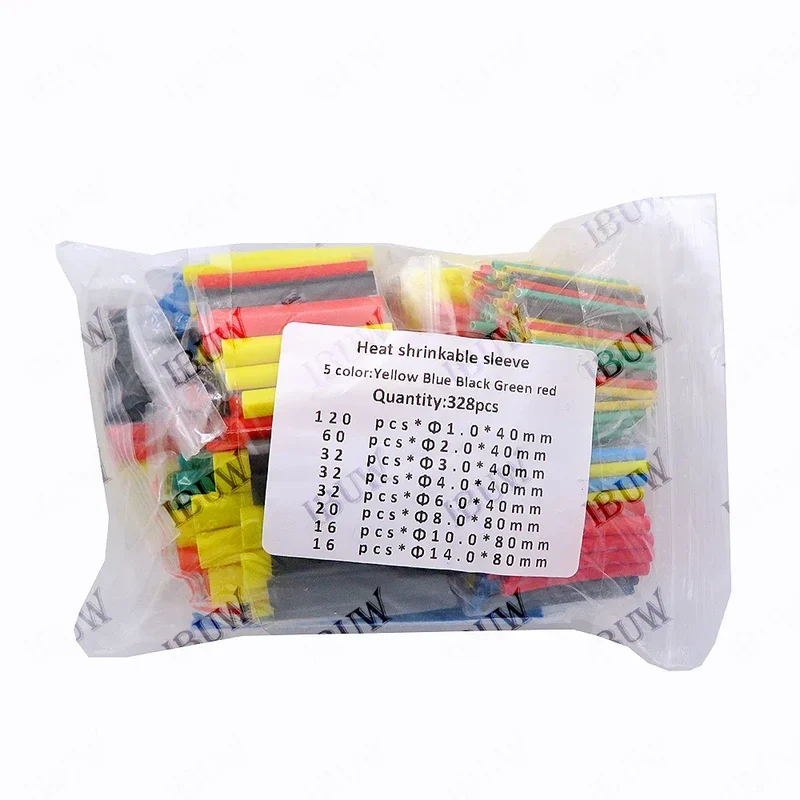 328PCS 164-560pcs Heat Shrink Tube Tubing Insulation Shrinkable Tube Assortment Electronic Polyolefin Wire Cable Sleeve Kit