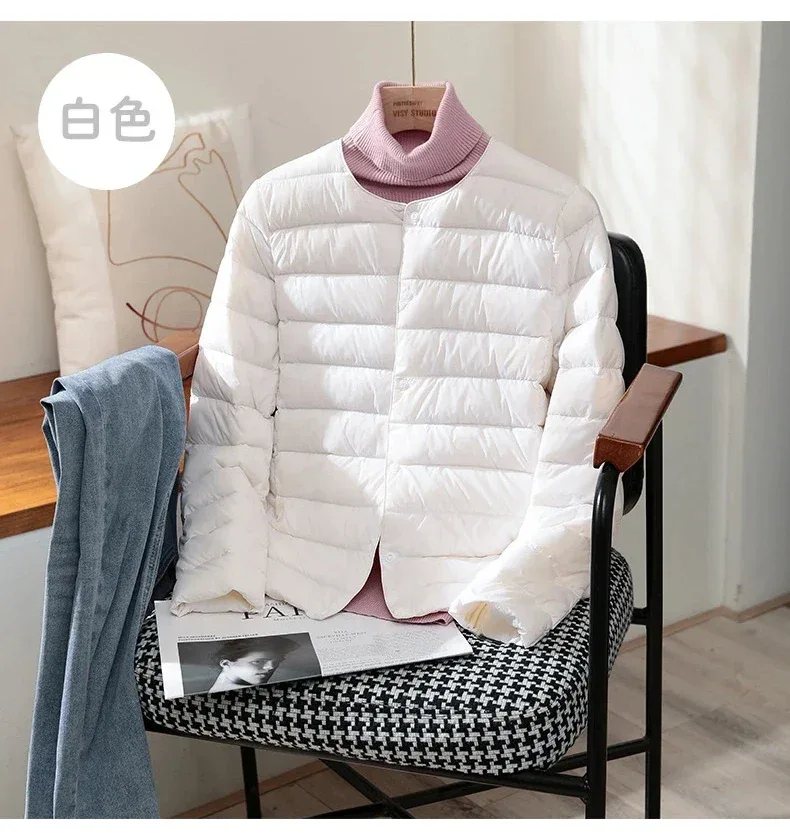 Light Down Coat Spring Autumn Warm Women White Duck Down Slim Jackets Female Fashion Ultra Lightweight Packable Puffer Coats