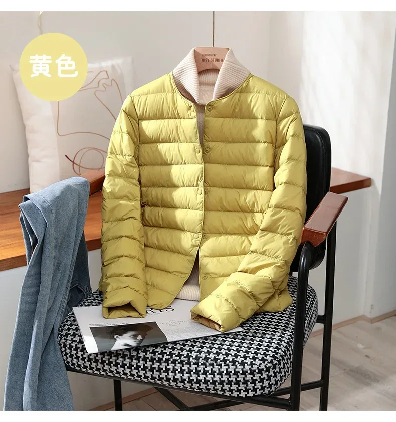 Light Down Coat Spring Autumn Warm Women White Duck Down Slim Jackets Female Fashion Ultra Lightweight Packable Puffer Coats