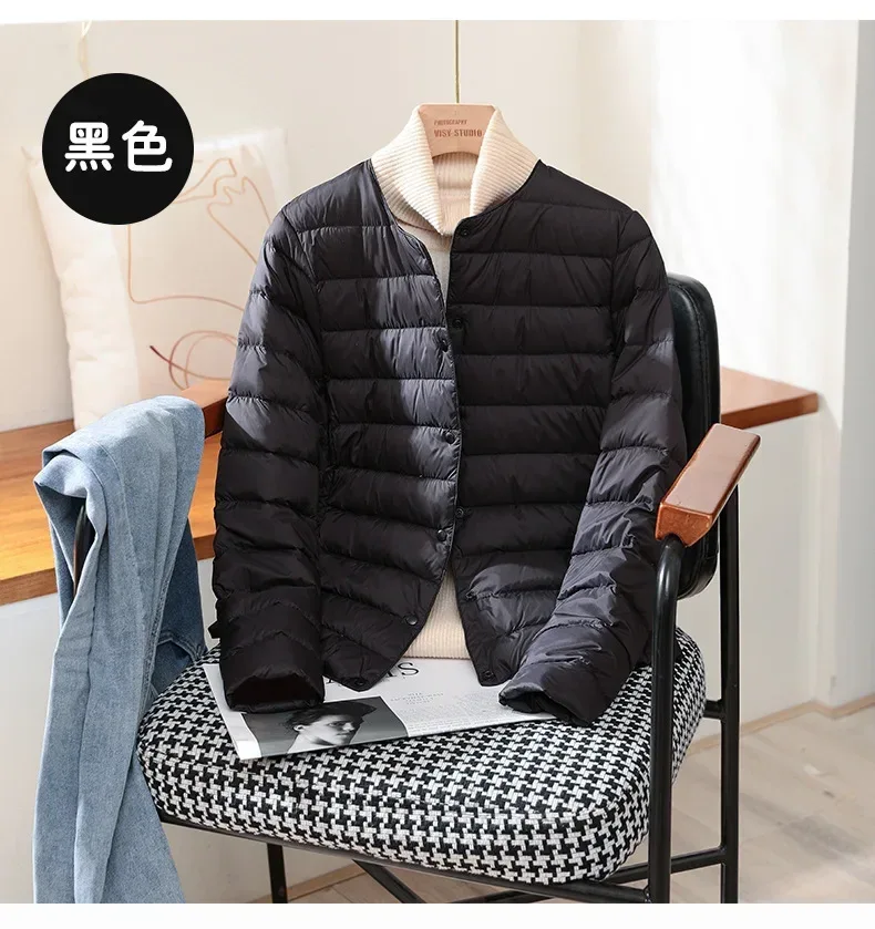 Light Down Coat Spring Autumn Warm Women White Duck Down Slim Jackets Female Fashion Ultra Lightweight Packable Puffer Coats