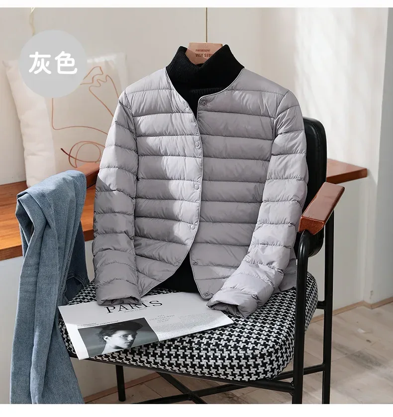 Light Down Coat Spring Autumn Warm Women White Duck Down Slim Jackets Female Fashion Ultra Lightweight Packable Puffer Coats