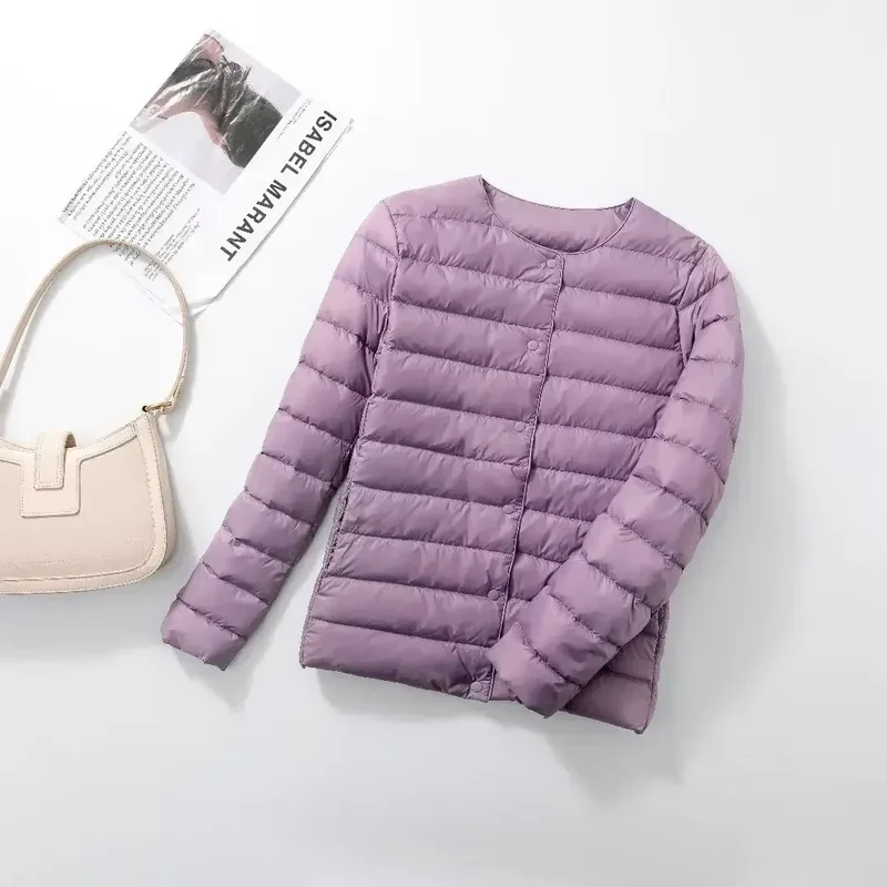 Light Down Coat Spring Autumn Warm Women White Duck Down Slim Jackets Female Fashion Ultra Lightweight Packable Puffer Coats