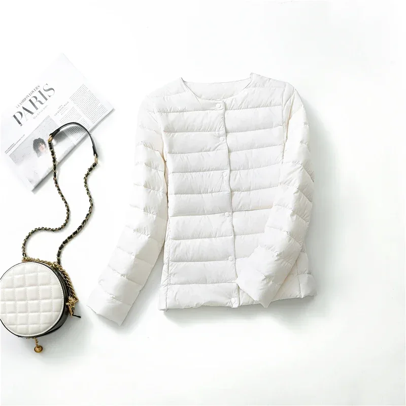 Light Down Coat Spring Autumn Warm Women White Duck Down Slim Jackets Female Fashion Ultra Lightweight Packable Puffer Coats