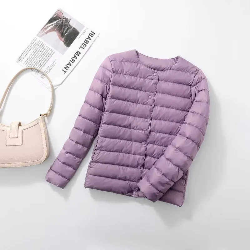 Light Down Coat Spring Autumn Warm Women White Duck Down Slim Jackets Female Fashion Ultra Lightweight Packable Puffer Coats