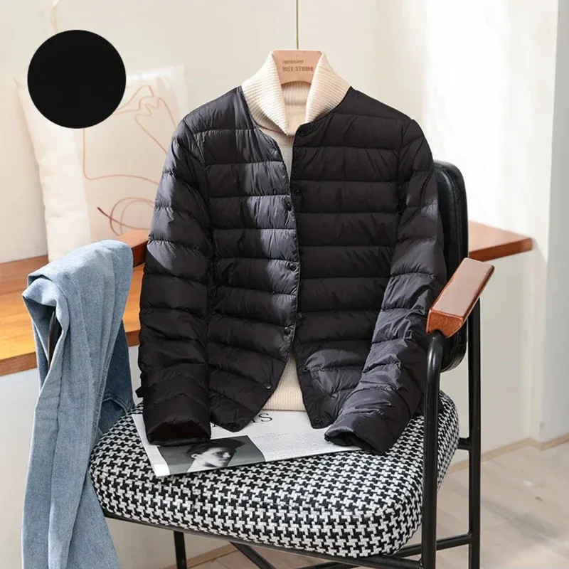 Light Down Coat Spring Autumn Warm Women White Duck Down Slim Jackets Female Fashion Ultra Lightweight Packable Puffer Coats