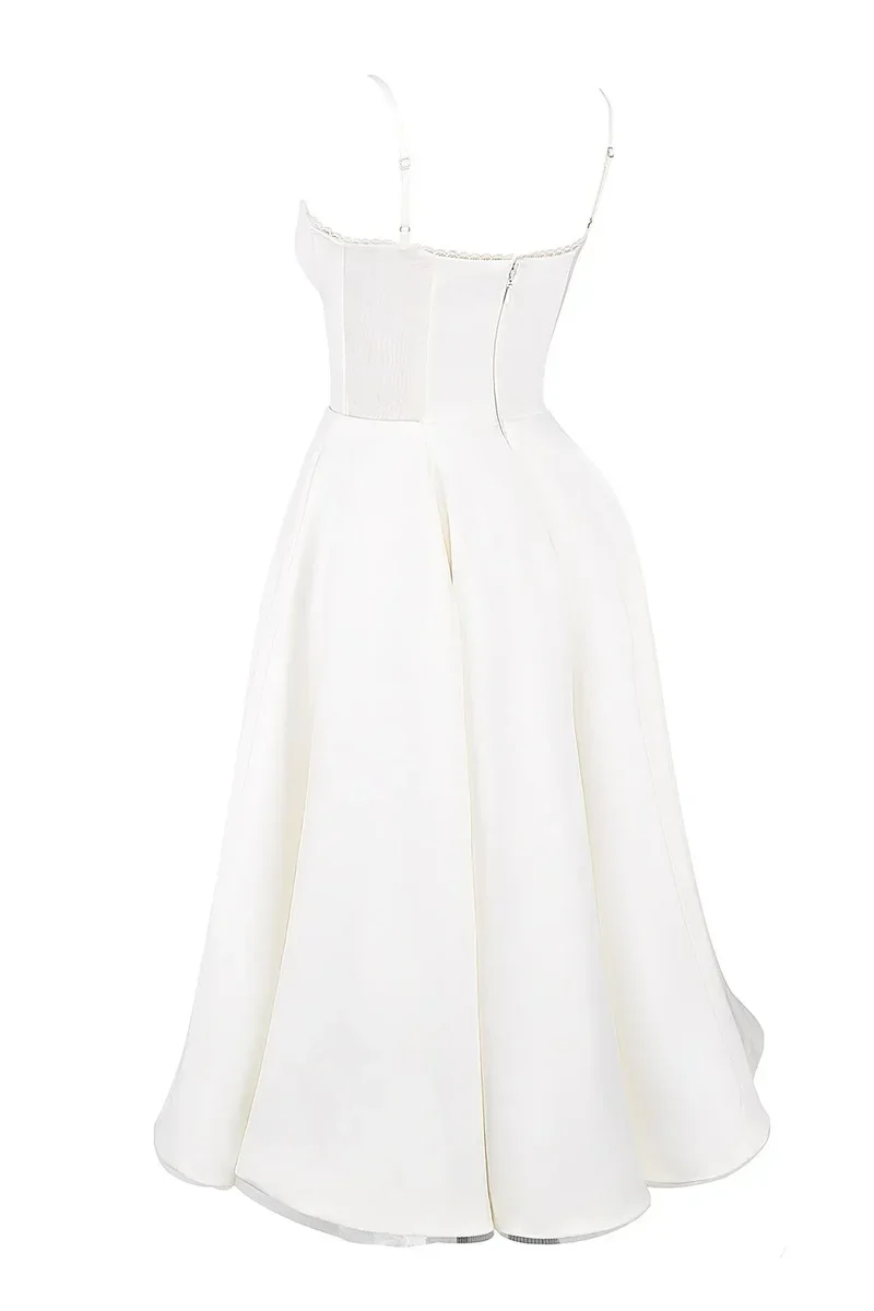 2026 Spring/summer High End Satin Strapless Heavy Industry French Waist Strap Sexy Hot Girl Medium Long Dress Women Elegant