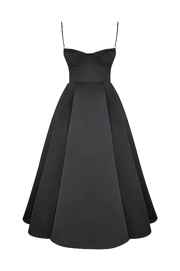 2026 Spring/summer High End Satin Strapless Heavy Industry French Waist Strap Sexy Hot Girl Medium Long Dress Women Elegant