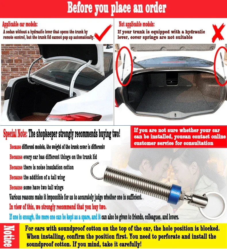 For Mazda 3 6 gj Axela Atenza Xingchi Car Trunk Spring Automatic Opening Lift Adjustable Metal Spring Device Accessories