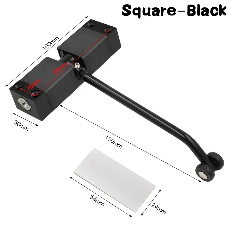 180 Degree Automatic Door Closer Metal Adjustable Heavy Duty Safety Spring Silence Durable Convert Hinged Door Interior Exterior
