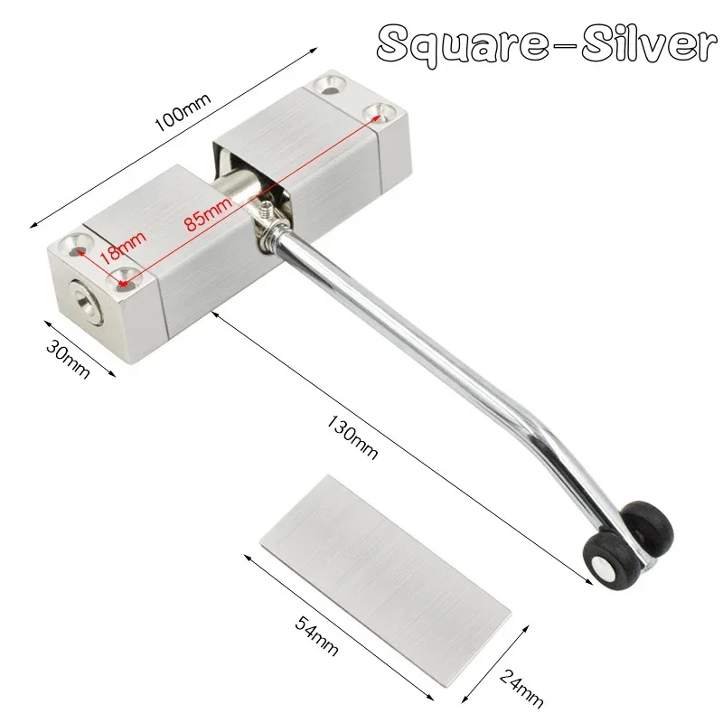 180 Degree Automatic Door Closer Metal Adjustable Heavy Duty Safety Spring Silence Durable Convert Hinged Door Interior Exterior