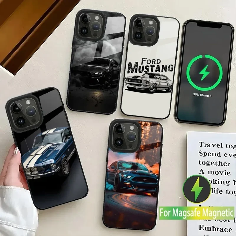 F-Fords Car M-Mustang Phone Case For iPhone 16,15,14,13,12,11,Plus,Pro,Max Mini Magsafe Magnetic Wireless Charging