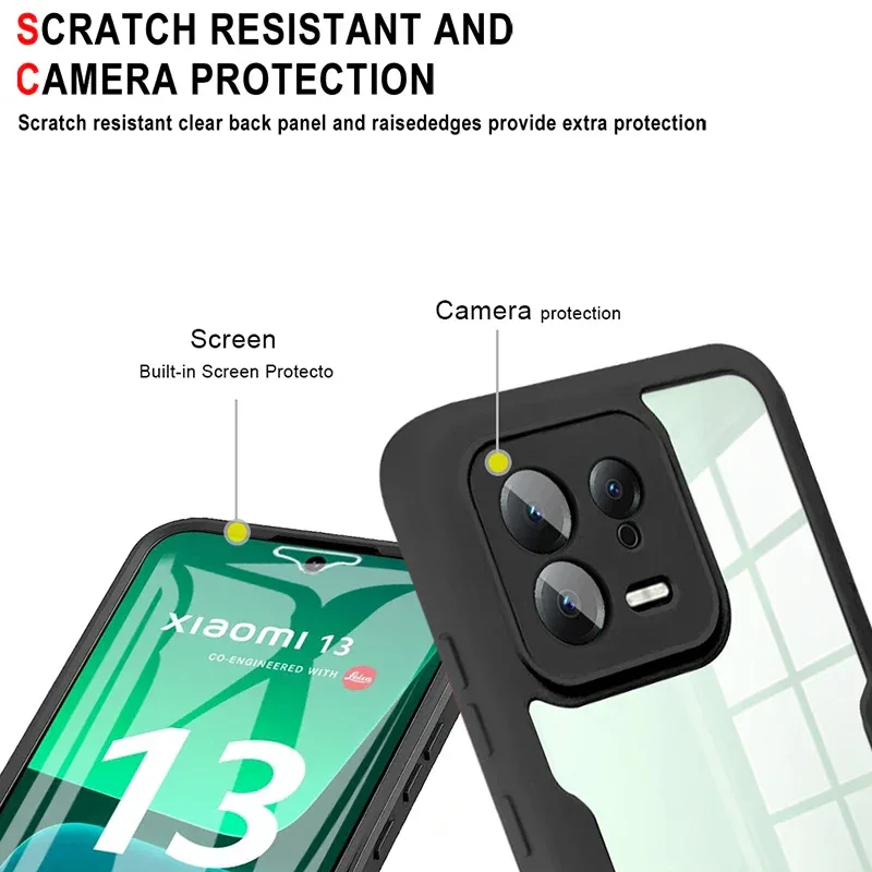 360 Full Body Protective Phone Case For Xiaomi Mi 14 Ultra Mi14 13 12 Pro Xiaomi 13T 12T Mi 13 12 Lite 12X Built Screen Cover