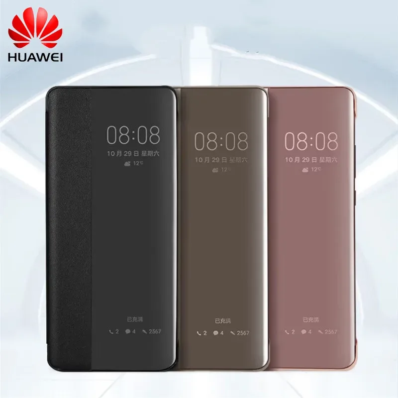 Original Huawei P30 Smart Wake Chip Mirror Phone Case For Huawei P30 PRO / P30 Smart View Clear Mirror Flip Cover Fundas Capa