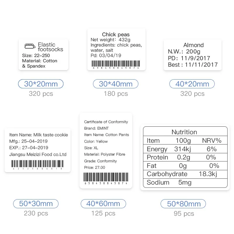 10 Rolls Niimbot B1 B21 B3S Thermal Lable Tape 5 Rolls 40mm 50mm Price Label Maker Sticker for Niimbot Printer Waterproof Paper