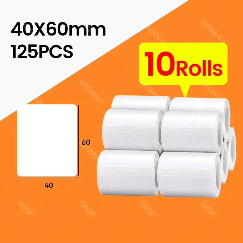 10 Rolls Niimbot B1 B21 B3S Thermal Lable Tape 5 Rolls 40mm 50mm Price Label Maker Sticker for Niimbot Printer Waterproof Paper