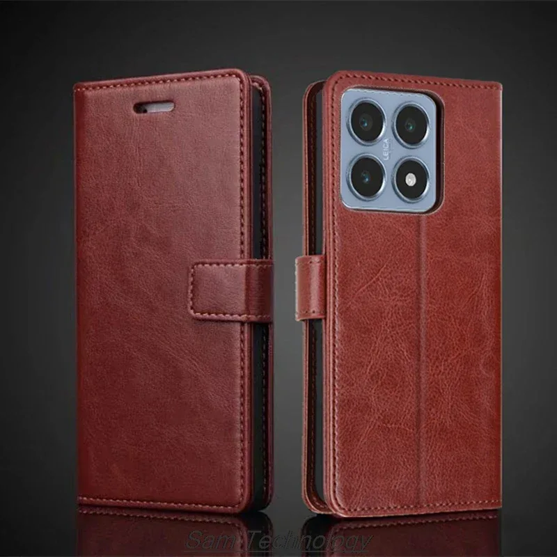 Card Holder Cover Case for Xiaomi 14T / Xiaomi Mi 14T Pro Pu Leather Flip Cover Retro Wallet Phone Case Business Fundas Coque