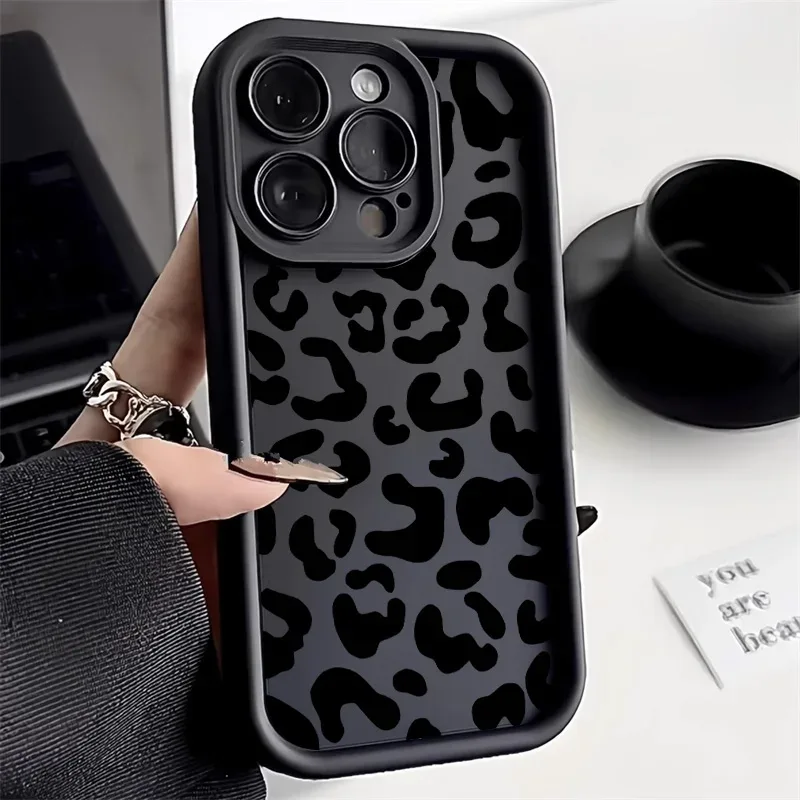 Leopard Print Phone Case For iPhone 13 Case iPhone 11 12 15 14 Pro Max X XR XS MAX 7 8 Plus SE Shockproof Silicone Soft Cover