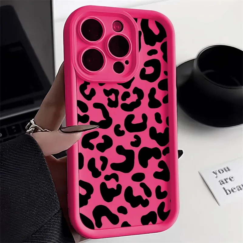 Leopard Print Phone Case For iPhone 13 Case iPhone 11 12 15 14 Pro Max X XR XS MAX 7 8 Plus SE Shockproof Silicone Soft Cover