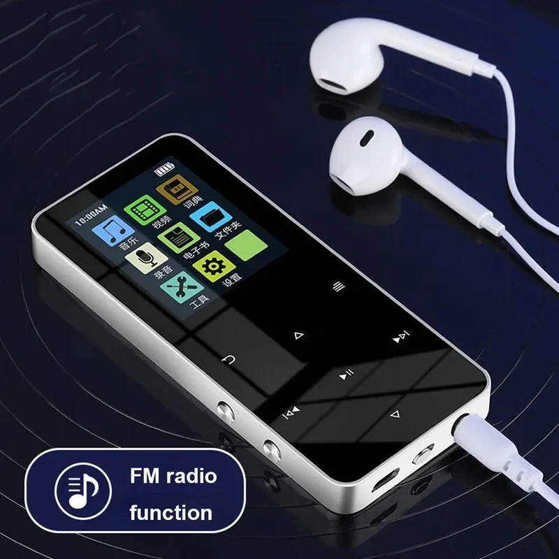80GB MP3 MP4 Player Bluetooth-Compatible 5.0 HiFi Lossless Audio Player FM Radio with E-Book Alarm Clock 1.8 Inch Touchscreen