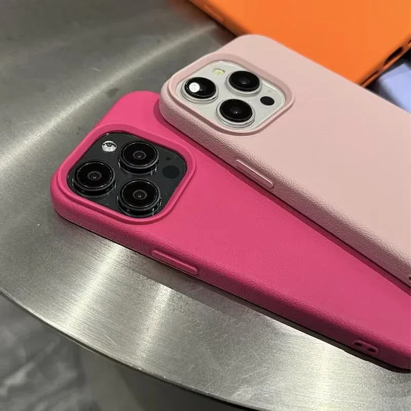 Luxury Matte Soft Leather Candy Phone Case For iPhone 15 Pro Max Case iPhone 16 14 13 11 12 Pro Max Liquid Silicone Rugged Cover