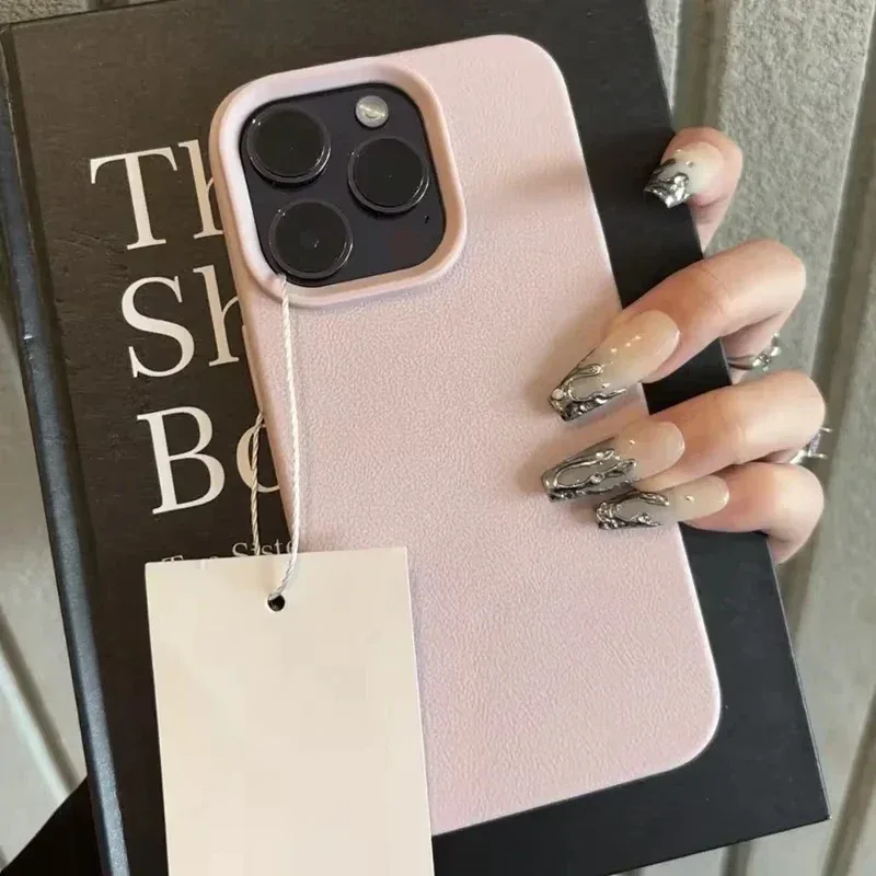 Luxury Matte Soft Leather Candy Phone Case For iPhone 15 Pro Max Case iPhone 16 14 13 11 12 Pro Max Liquid Silicone Rugged Cover