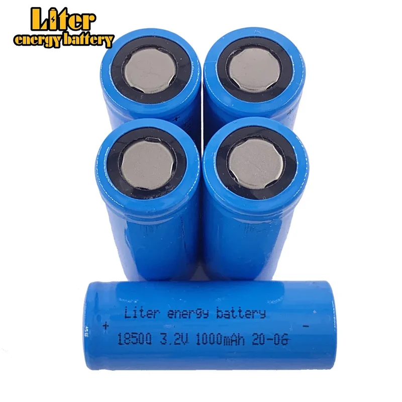3.2V LFR 18500 LiFePO4 battery 1000mah rechargeable cell for Solar Led Light and speaker