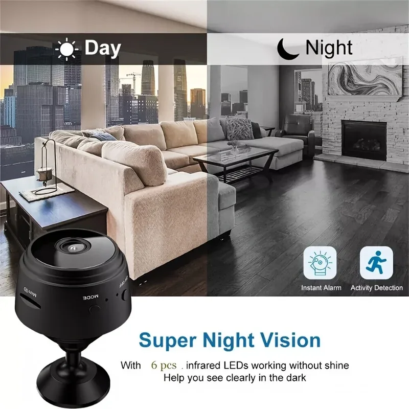 1/4pcs Mini Wireless Camera WiFi Hidden Camera Motion Detection, And Home Security for Indoor Outdoor Pet Monitoring USB Powered