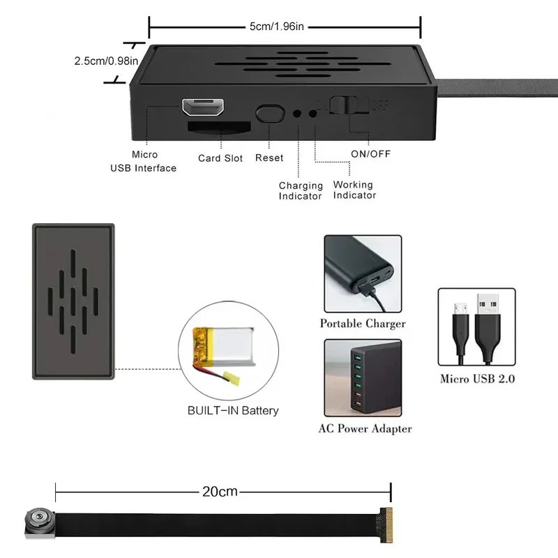 Mini Camera 1080P HD WiFi Camcorder DIY Portable Wireless Module Video Recorder Motion Detection P2P Camera Support Remote View