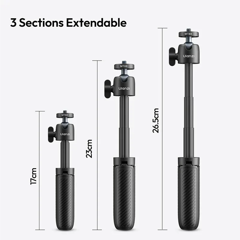 Ulanzi MT88 ClipMate Tripod Backpack Clip Selfie Stick Mode Extendable Tripod Mode Travel Photography Livestreaming Vlog Shots