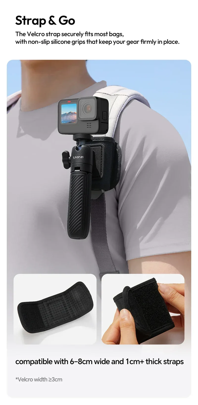 Ulanzi MT88 ClipMate Tripod Backpack Clip Selfie Stick Mode Extendable Tripod Mode Travel Photography Livestreaming Vlog Shots